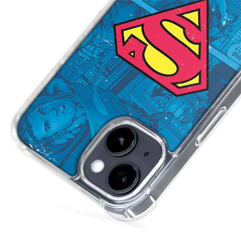 DC Comics Superman Logo Background Pattern iPhone 15 MagSafe Case